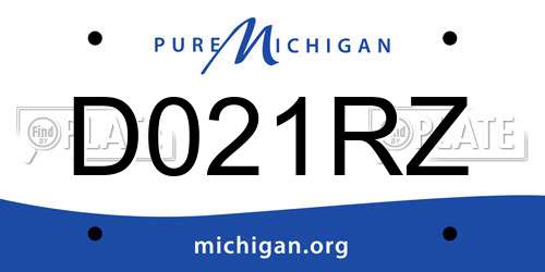 D021RZ Michigan License Plate