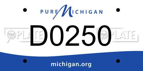 D0250 Michigan License Plate