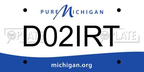 D02IRT Michigan License Plate