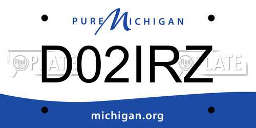 D02IRZ Michigan License Plate