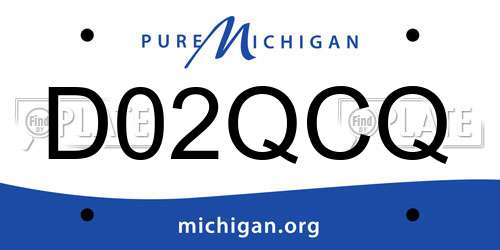 D02QCQ Michigan License Plate