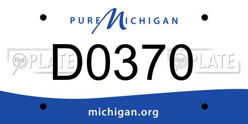 D0370 Michigan License Plate