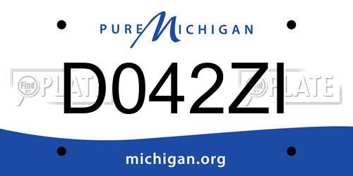 D042ZI Michigan License Plate