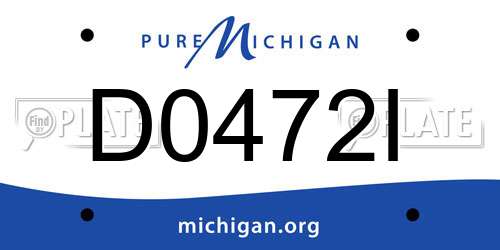 D0472I Michigan License Plate