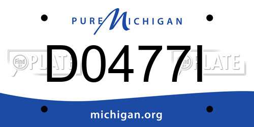 D0477I Michigan License Plate