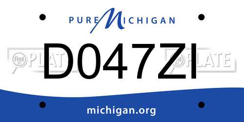 D047ZI Michigan License Plate