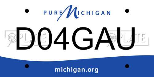 D04GAU Michigan License Plate