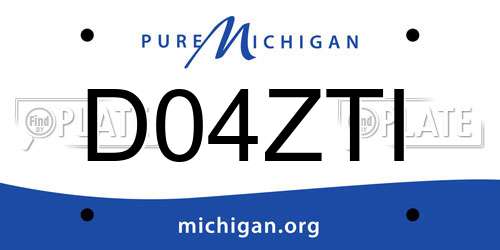 D04ZTI Michigan License Plate