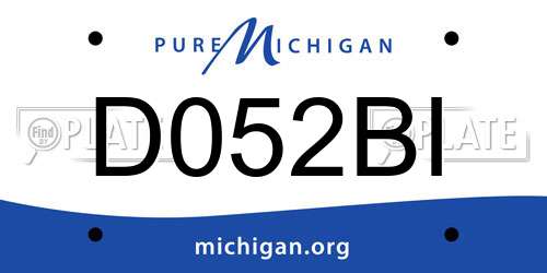 D052BI Michigan License Plate