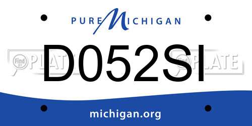 D052SI Michigan License Plate