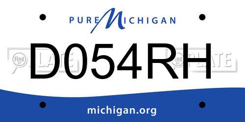 D054RH Michigan License Plate