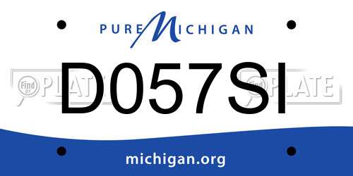 D057SI Michigan License Plate