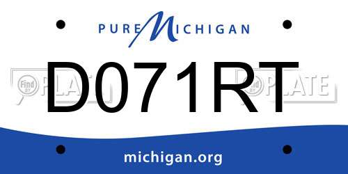 D071RT Michigan License Plate