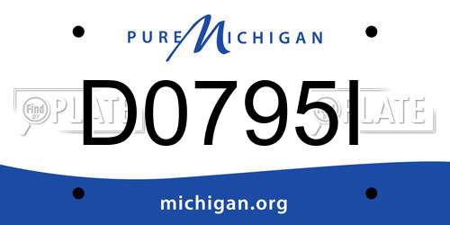 D0795I Michigan License Plate