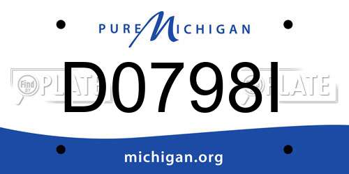 D0798I Michigan License Plate