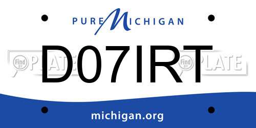 D07IRT Michigan License Plate