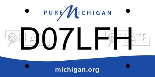 D07LFH Michigan License Plate
