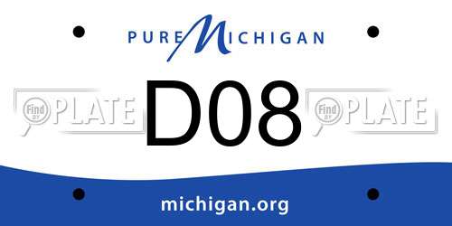 D08 Michigan License Plate