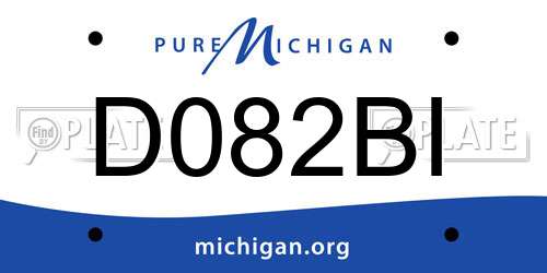 D082BI Michigan License Plate