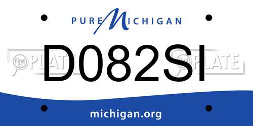 D082SI Michigan License Plate