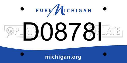 D0878I Michigan License Plate