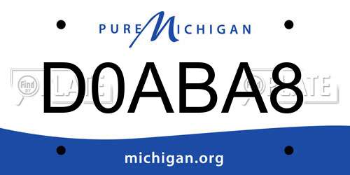 D0ABA8 Michigan License Plate