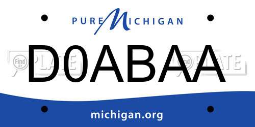 D0ABAA Michigan License Plate