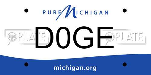 D0GE Michigan License Plate