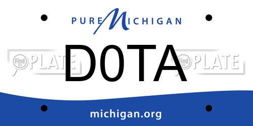 D0TA Michigan License Plate