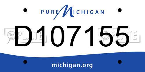D107155 Michigan License Plate