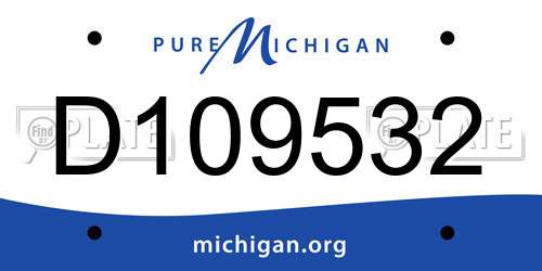 D109532 Michigan License Plate