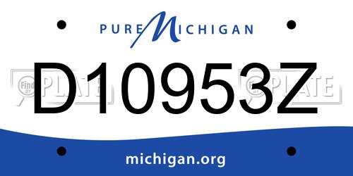 D10953Z Michigan License Plate