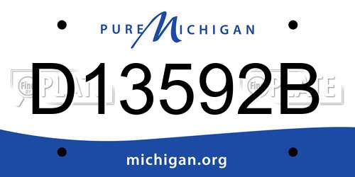 D13592B Michigan License Plate