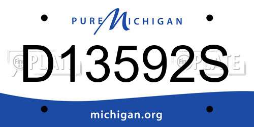 D13592S Michigan License Plate