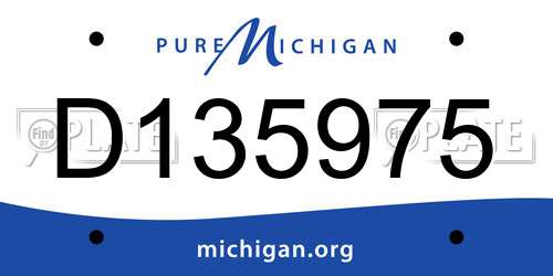 D135975 Michigan License Plate