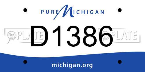 D1386 Michigan License Plate