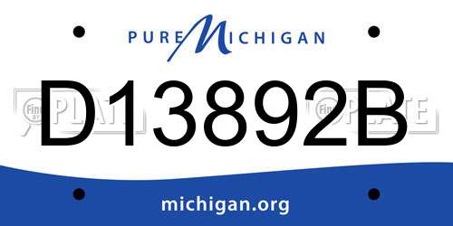 D13892B Michigan License Plate