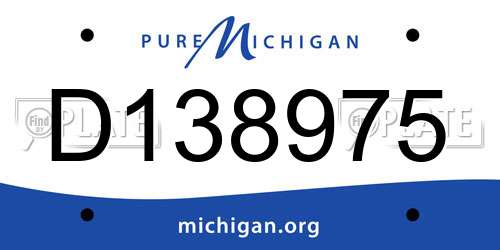 D138975 Michigan License Plate
