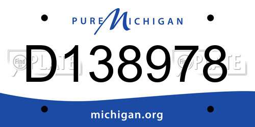 D138978 Michigan License Plate