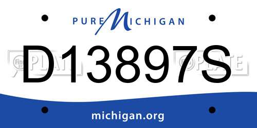 D13897S Michigan License Plate