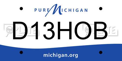 D13HOB Michigan License Plate