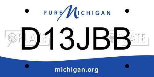 D13JBB Michigan License Plate