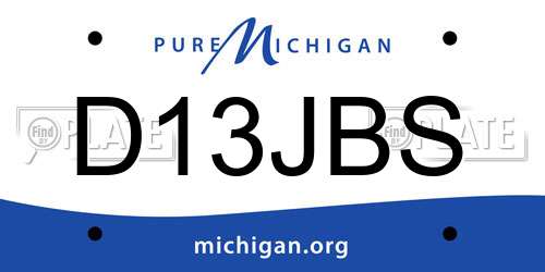 D13JBS Michigan License Plate