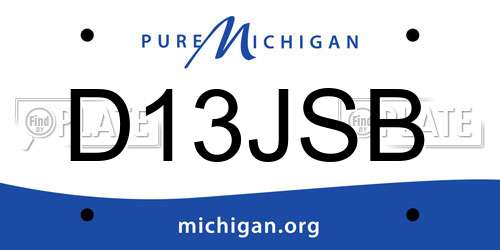 D13JSB Michigan License Plate