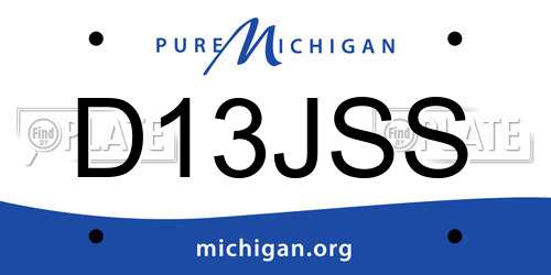 D13JSS Michigan License Plate