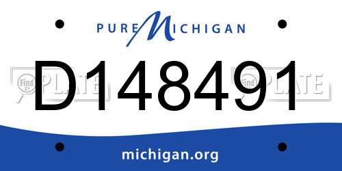 D148491 Michigan License Plate
