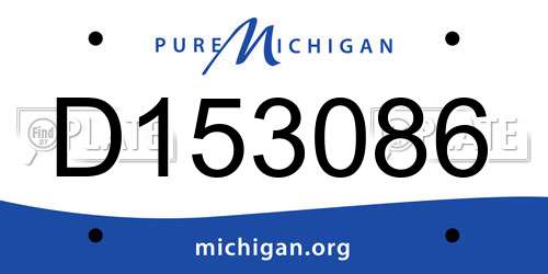 D153086 Michigan License Plate