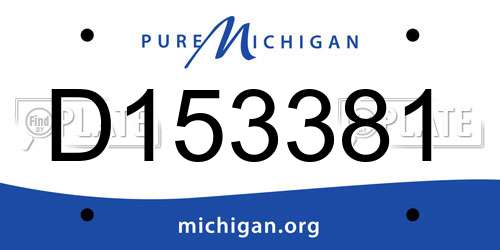 D153381 Michigan License Plate