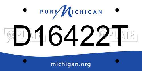 D16422T Michigan License Plate