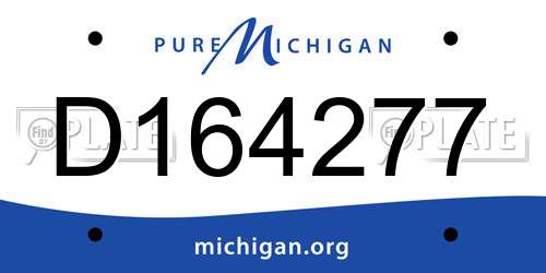 D164277 Michigan License Plate
